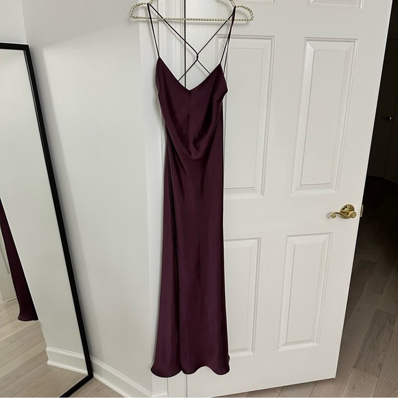 Zara Elegant Purple Satin Chemise - Picture 2 of 4